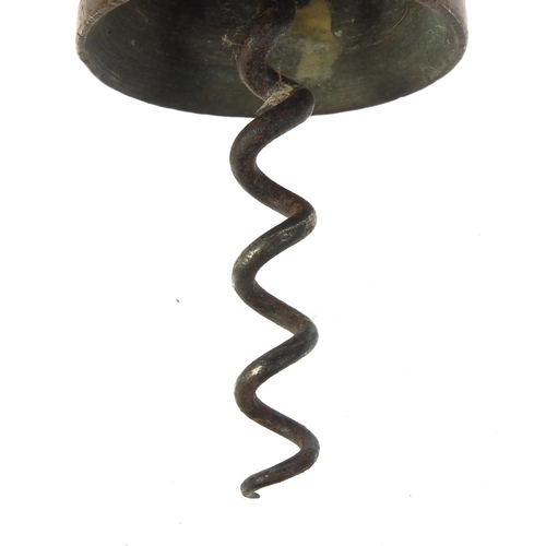 4 - 19th century Thomason type corkscrew with grape design brass barrel and bone handle, stamped Improve... 