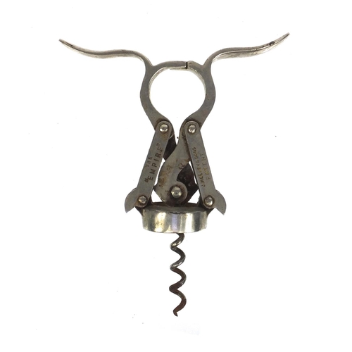 19 - Heeley & Sons The Empire patent steel corkscrew, 16cm high when closed