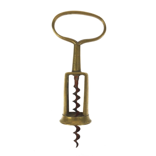 50 - Brass self pull corkscrew, 16cm
