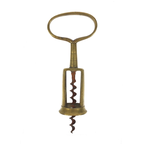 50 - Brass self pull corkscrew, 16cm