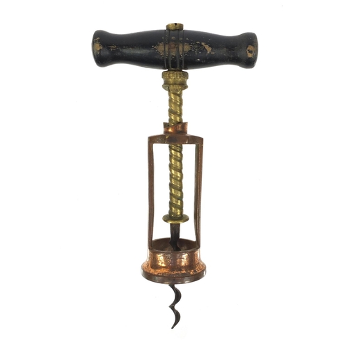 34 - The 'King' corkscrew with wooden handle, 18cm high when closed