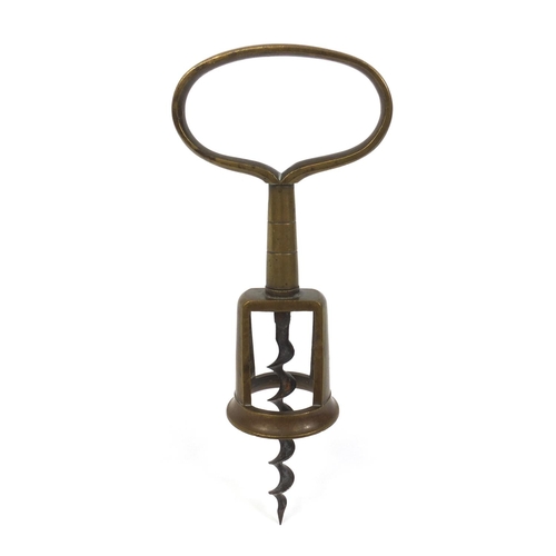 51 - Brass self pull corkscrew, 15cm