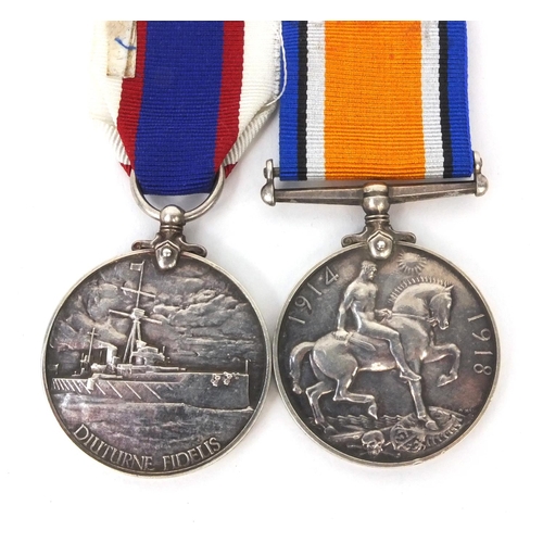 560 - British Military interest World War I medal group comprising 1940-18 war medal and the Naval service... 