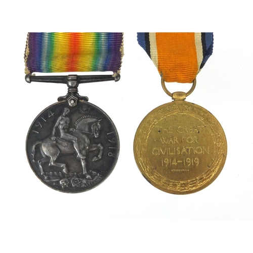 563 - British Military interest World War I Victory and 1914-18 war medal awarded to 49712PTE.H.WILLIAMS.L... 