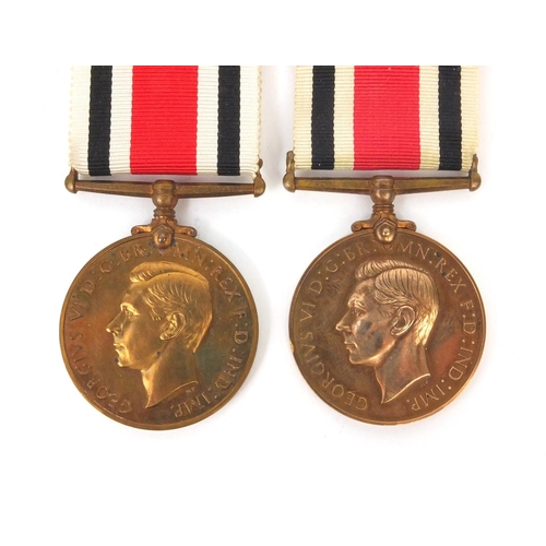 578 - British Military interest two George VI boxed Faithful service medals one awarded to FREDERICK PARRE... 