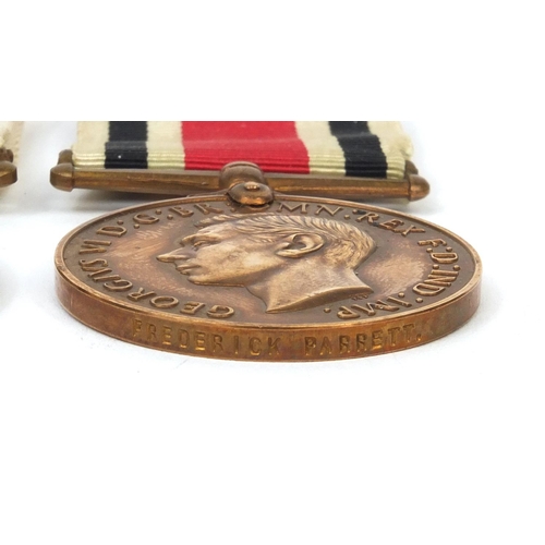 578 - British Military interest two George VI boxed Faithful service medals one awarded to FREDERICK PARRE... 