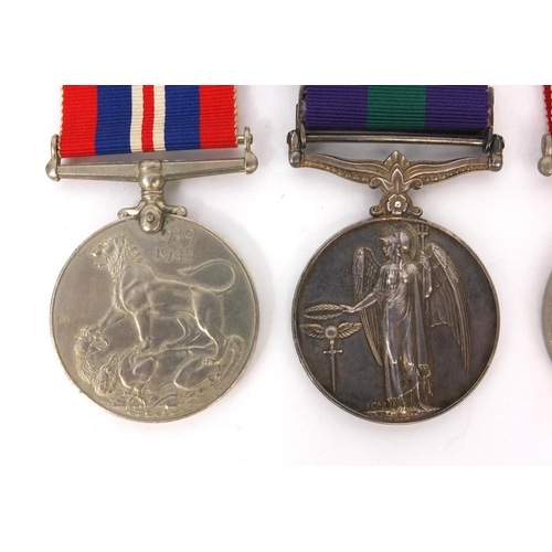 579 - British Military medals comprising a George VI General Service medal with Palestine bar and original... 