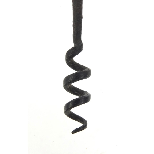 69 - 19th century brass barrel type folding corkscrew, 6cm when closed