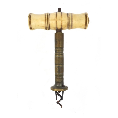 11 - 19th century Robert Jones & Son Birmingham patent corkscrew, Reg. No.423, 8th October 1840 with bone... 