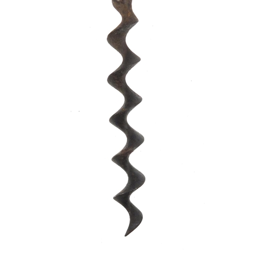 64 - 19th Century direct pull corkscrew with rosewood handle, 16cm