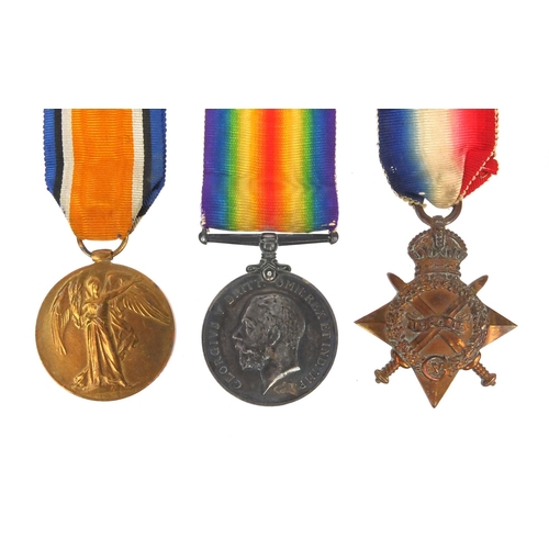 561 - British Military interest World War I trio comprising Victory medal, 1914-18 War medal and 1914-15 S... 