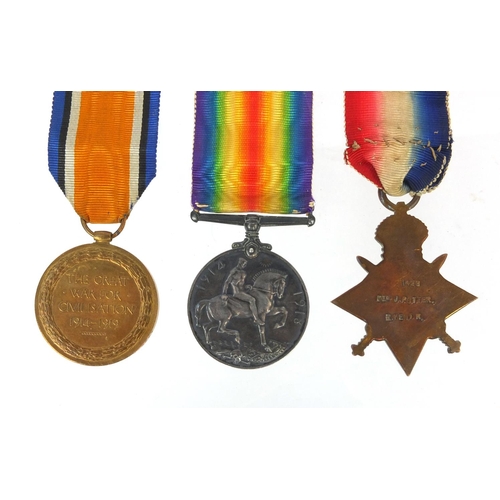 561 - British Military interest World War I trio comprising Victory medal, 1914-18 War medal and 1914-15 S... 