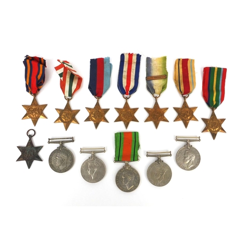 577 - Group of thirteen British Military interest World War II medals including The Italy Star, The France... 