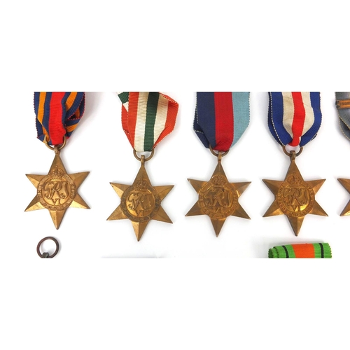 577 - Group of thirteen British Military interest World War II medals including The Italy Star, The France... 