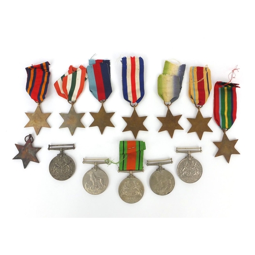 577 - Group of thirteen British Military interest World War II medals including The Italy Star, The France... 