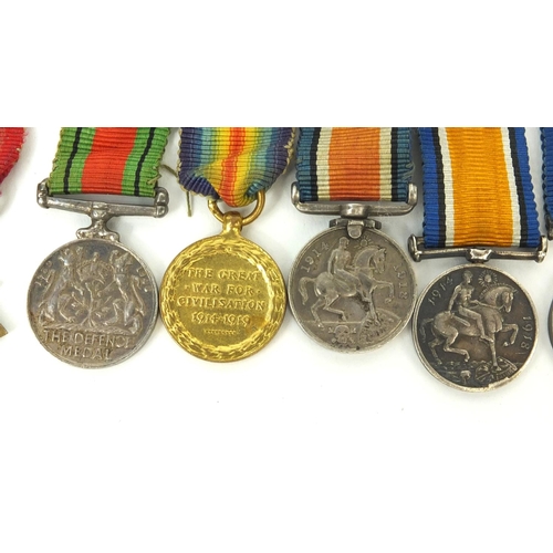 585 - Group of British Military interest World War I dress medals comprising Victory medal, 1914-18 War me... 