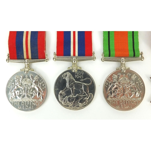 576 - Group of British Military interest World War II medals including The Defence medal, The Africa Star,... 