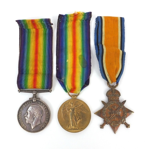 559 - British Military interest World War I medals comprising Victory medal, 1914-18 War medal and 1914 St... 