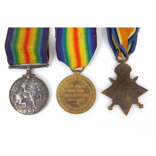 559 - British Military interest World War I medals comprising Victory medal, 1914-18 War medal and 1914 St... 