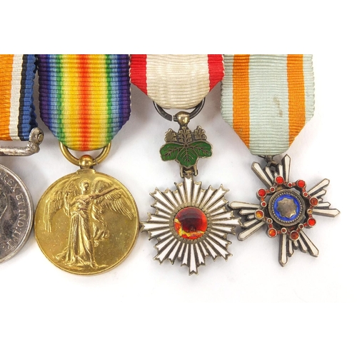 581 - Military interest dress medal group including World War I Victory medal, 1914-18 War medal and 1914-... 