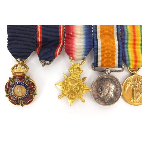 581 - Military interest dress medal group including World War I Victory medal, 1914-18 War medal and 1914-... 