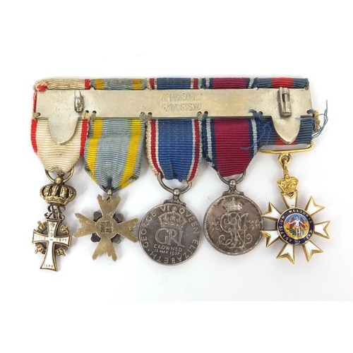 583 - British Military interest dress medal group including 1937 commemorative medal and 1910-1935, etc