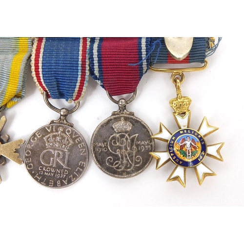 583 - British Military interest dress medal group including 1937 commemorative medal and 1910-1935, etc