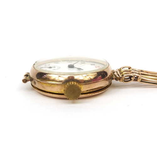 1242 - 9ct gold Rolex wristwatch with 9ct gold strap, the watch 2.8cm in diameter, approximate weight 24.3g