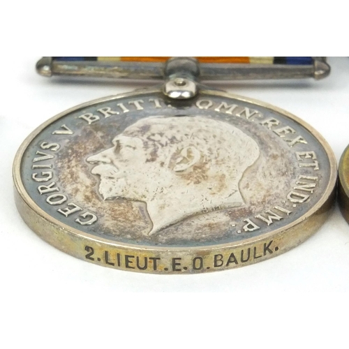 557 - British Military interest World War I Victory medal and 1914-18 War medal awarded to 2.LIEUT.E.Q.BAU... 