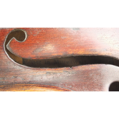 545A - Old wooden violin with one piece back, bearing a Mamias Neuner, Geigenma label to the inside with tw... 