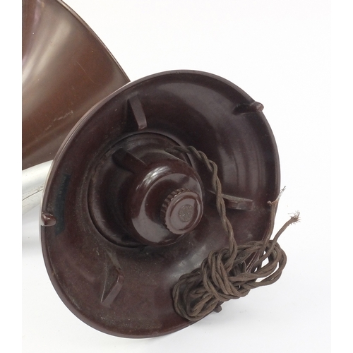 549 - Vintage B T-H brown Bakelite and aluminium speaker, 59cm high