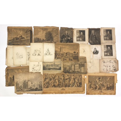 1494 - Large collection of antique and later prints including religious and classical examples, the largest... 