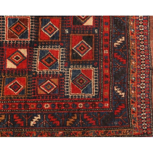 2028a - Rectangular Persian Qashqai carpet runner, the centeral field and boarder decorated with a geometric... 