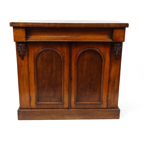 60 - Victorian mahogany chiffonier base with concaved drawer, 85cm high x 91cm wide x 39cm deep