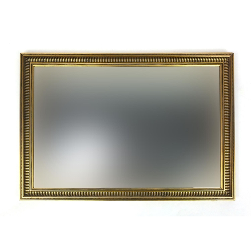 2045 - Large gilt framed bevelled edge mirror, 104cm x 75cm