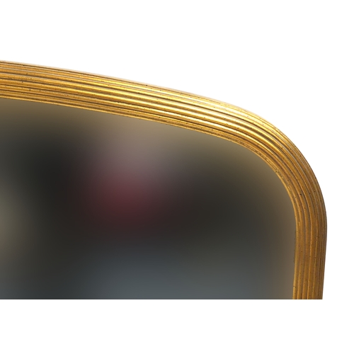 2026 - Gilt framed bevelled edge over mantle mirror, 100cm high x 160cm wide