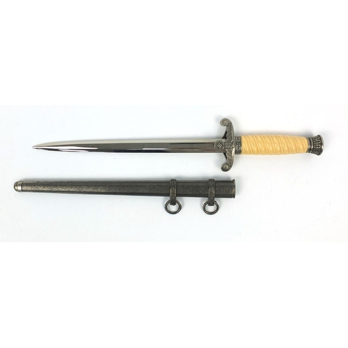 703 - German military style dagger with scabbard, 40cm long