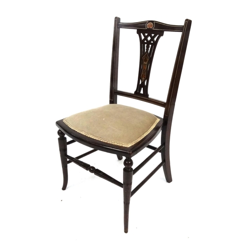 123 - Edwardian inlaid mahogany occasional chair