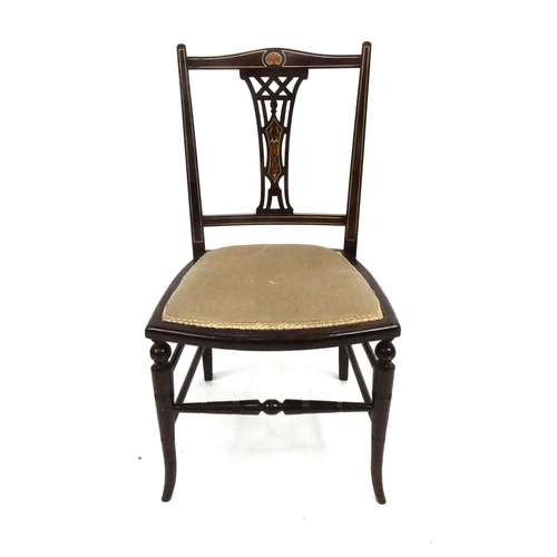 123 - Edwardian inlaid mahogany occasional chair