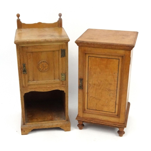 11 - Satin wood pot cupboard and a ash pot cupboard