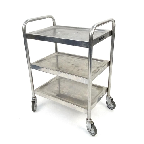 95 - Stainless steel three tier trolley