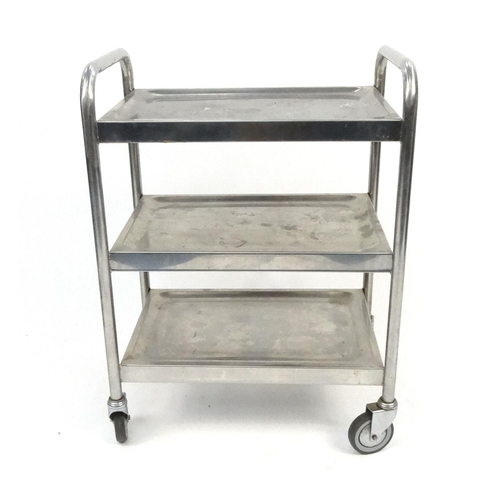 95 - Stainless steel three tier trolley