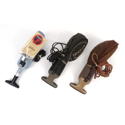 161 - Three vintage hand held vacuum cleaners, two Hoover and one Goblin