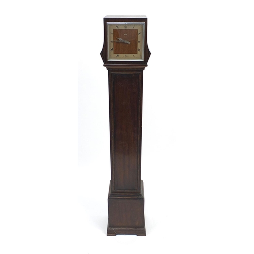 132 - Oak cased Grandaughter clock, the dial marked Ferranti, 136cm high