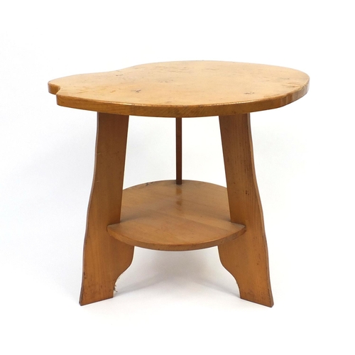 96 - Ash naturalistic occasional table with under tier, 59cm high