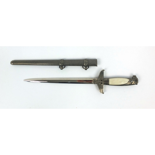 702 - German Military style dagger with sheath, 39cm long