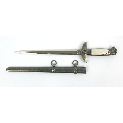 702 - German Military style dagger with sheath, 39cm long