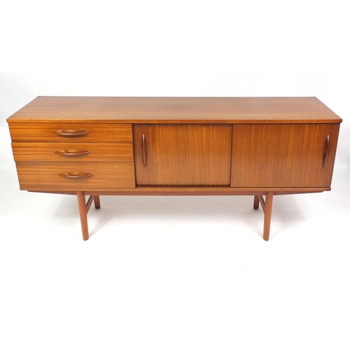 29A - Avalon teak sideboard fitted with two sliding doors and three drawers, 72cm high x 163cm wide x 43cm... 