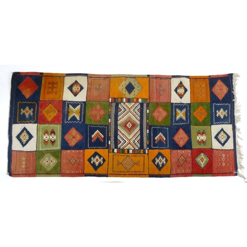 148 - Rectangular Middle Eastern geometric pattern rug, 225cm x 120cm