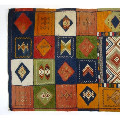 148 - Rectangular Middle Eastern geometric pattern rug, 225cm x 120cm